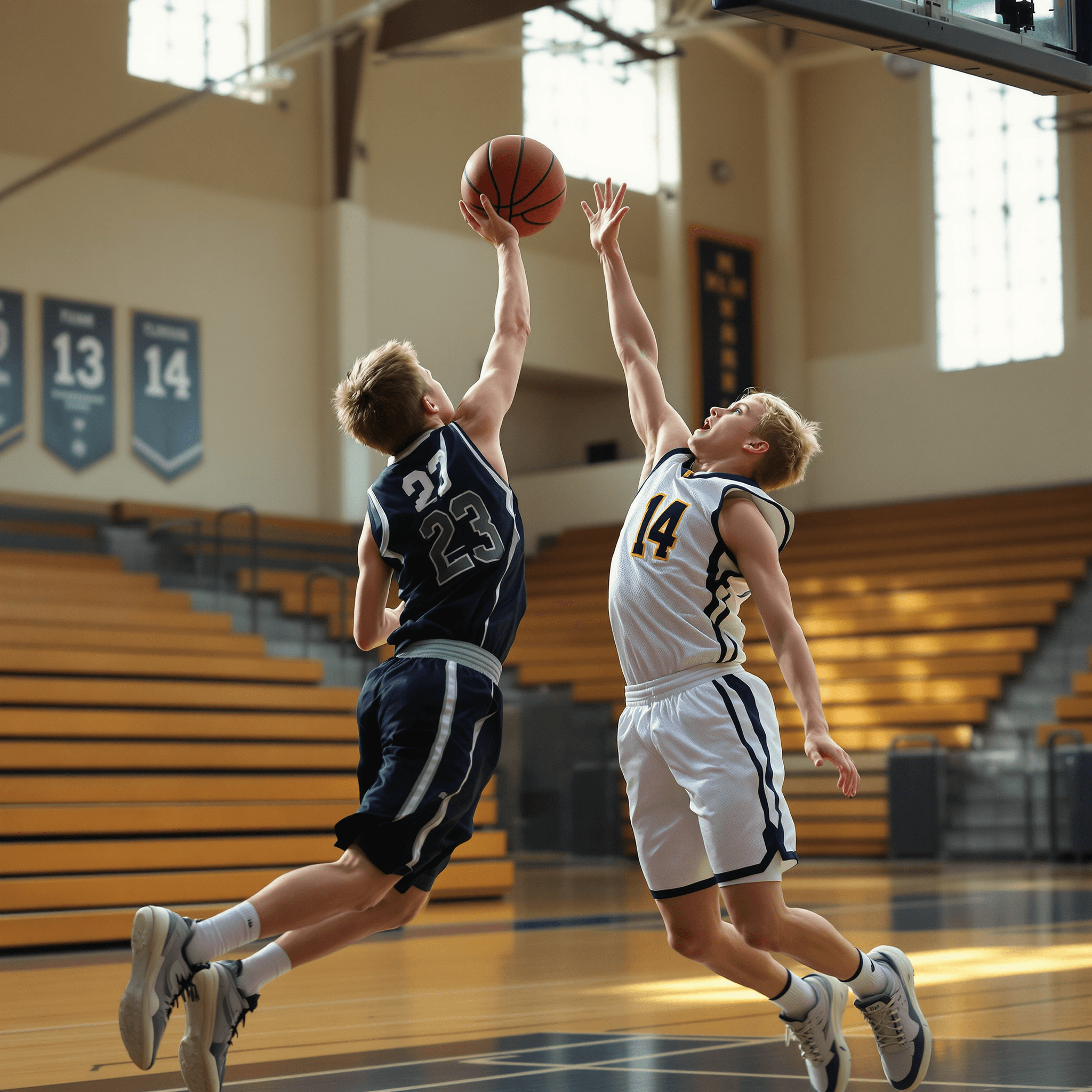 A player executing a brutal crossover, defender stumbling